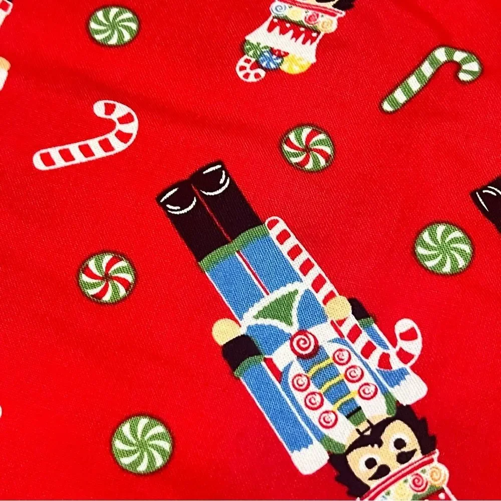 Handmade Christmas Nutcracker Baby Bib Snap Closure Absorbent Cotton Red